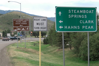 Steamboat Road Signs.